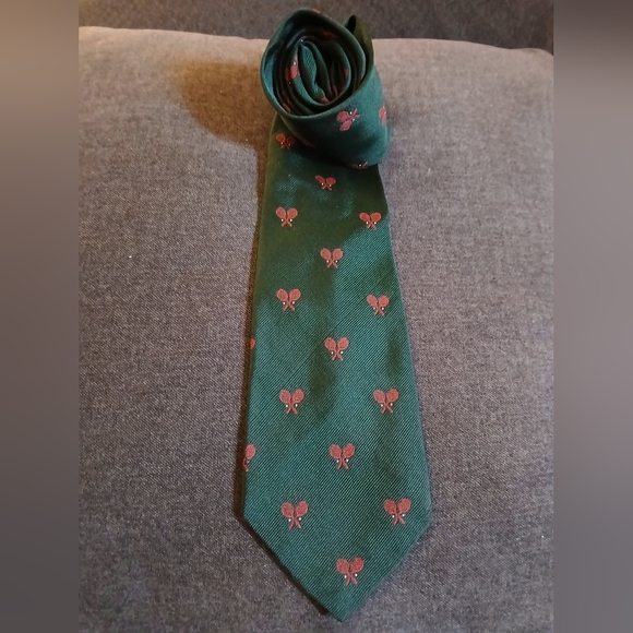 London 400 Other - VTG London 400 Green Red Tennis Rackets Neck Tie (080525B)